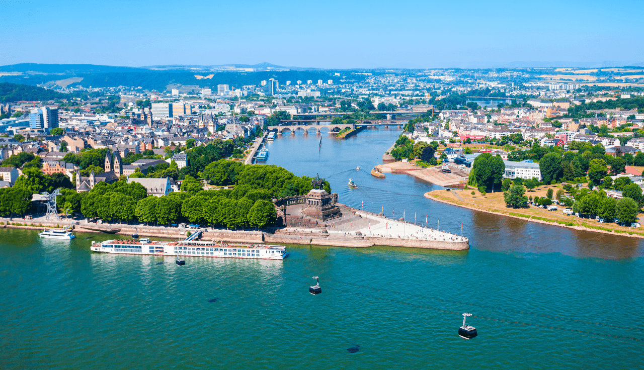 Draufsicht der Stadt Koblenz